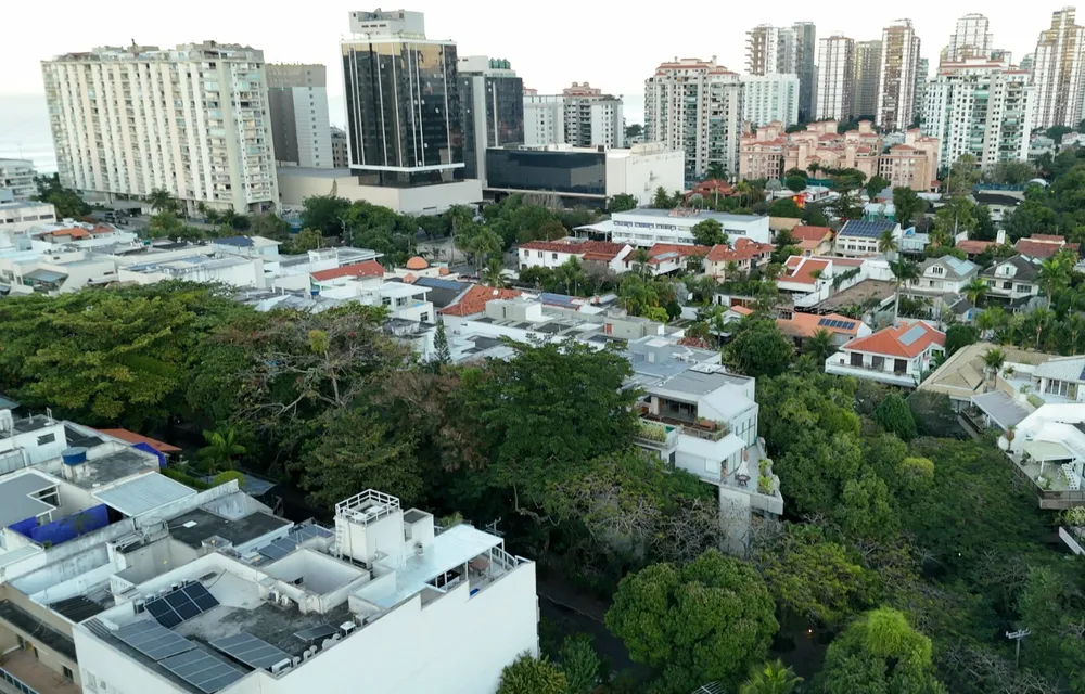 Mapeamento aéreo de bairro residencial