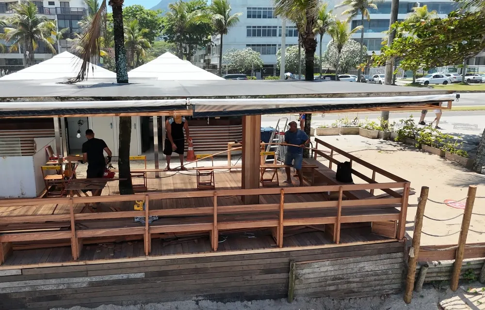 Monitoramento aéreo de obra em andamento